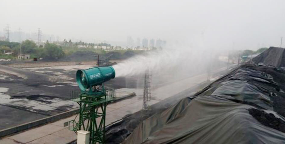 South African customers purchase fog cannon equipment for dust suppression in coal yard