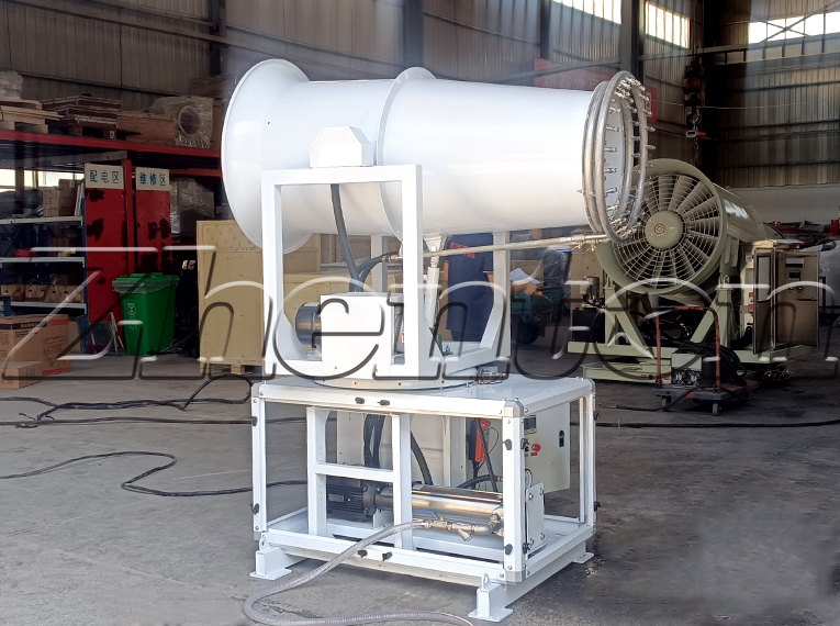 Site Construction Generates Much Dust; Fog Cannon Machine Ensures a Good Environment